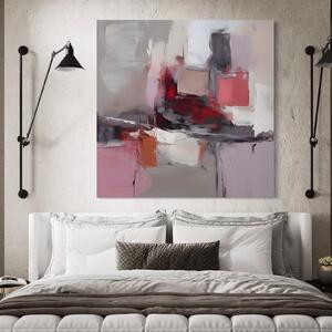 Tablou Canvas Premium LuxCanva® A1595, Transformare Graduala , Dormitor, Simfonie, Rosu, Contrast, Decorativ, Culori Vibrante