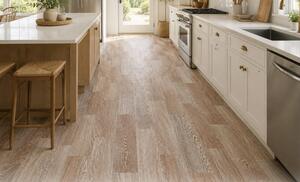 Covorul PVC linoleum Plank 056-4, Latimi 1.5 m, 2 m, Maro, Suport pasla 1 x 3 m