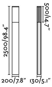 Lampă de exterior FARO 74444E DATNA 2G11/36W/230V IP65