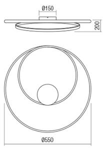 Redo 01-1792 - Plafonieră LED dimabilă TORSION LED/30W/230V bronz