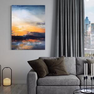 Tablou Canvas Premium LuxCanva® A1603, Un Apus Abstract , Living, Pastel, Mare, Soare, Nisip, Dormitor, Culori Vibrante