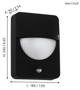 Eglo 98705 - Lampă exterior cu senzor SALVANESCO 1xE27/28W/230V IP44