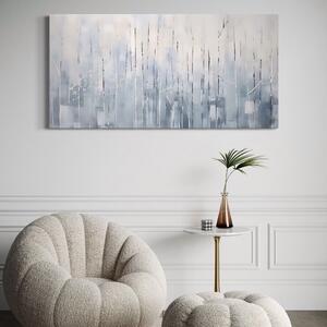 Tablou Canvas Premium LuxCanva® A1617, Vis De Iarna , Room, Copaci, Fulgi De Zapada, Abstract, Decorativ, Dormitor, Culori Vibrante