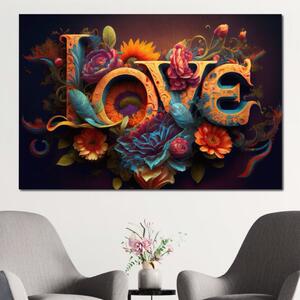 Tablou Canvas Premium LuxCanva® E1001, Flori ale Iubirii si Armoniei , Iubire, Flori, Natura, Eleganta, Living, Culori Vibrante
