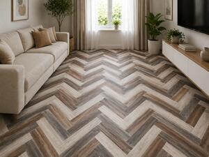 Linoleum Model Parchet Venice 961, Latime 200 cm, Gri Bej 2 x 15 m