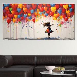 Tablou Canvas Premium LuxCanva® E1018, Inimi ce Poarta Dorinte , Cer, Inimi, Vise, Suflet, Dragoste, Living Room, Culori vibrante