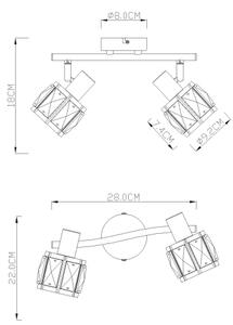 Globo 54356-2 - Lampă spot KRIS 2xE14/40W/230V