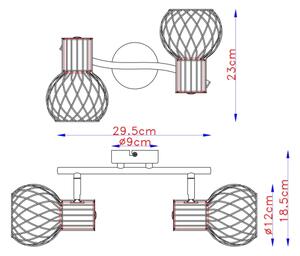 Globo 54013-2 - Lampă spot ARGUSTO 2xE27/40W/230V