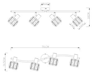Globo 54356-4 - Lampă spot KRIS 4xE14/40W/230V