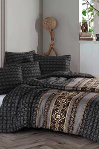 Lenjerie de pat de lux din satin Flavio negru 220x200 cm