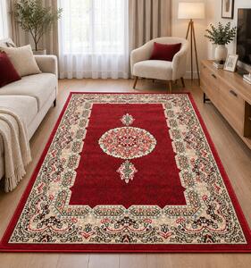 Covor Clasic Queen 12165, Model Oriental, Rosu 80x150