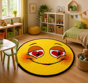 Model Love Smille, Covoras Rotund 11082 150, 67x67 cm, Galben Galben, Rotund, 67x67