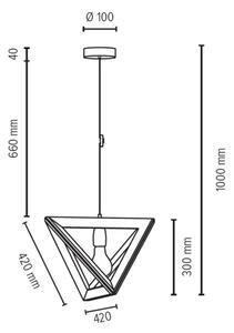 Spot-Light 1271174 - lustru pe cablu TRIGONON 1xE27/60W/230V, stejar mat