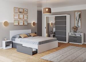 Set mobila dormitor gri cu alb - Pablo - Configuratia 4