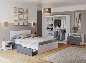 Set mobila dormitor gri cu alb - Pablo - Configuratia 6