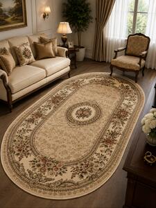 Covor Lotos 571, Bej Crem, Oval, 1800 gr mp Oval, 100x200
