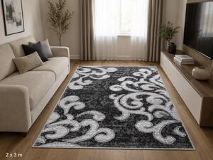 Covor Sufragerie Dormitor, Model Cappuccino Ramuri 16028 610, Gri Dreptunghi, Gri, 160x230