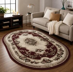 Covor Clasic Sufragerie, Model Lotos 574 210 Rosu, Oval Rosu, 200x300