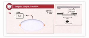 Paulmann 92389 - LED/17W IP44 Lampă încastrată baie VARIFIT 230V