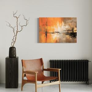 Tablou Canvas Premium LuxCanva® A1633, Orange Love , Living, Abstract, Decorativ, Dormitor, Culori Vibrante