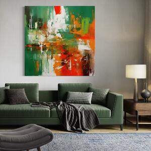 Tablou Canvas Premium LuxCanva® A1636, Painting Green , Room, Abstract, Cromatic, Dormitor, Culori Vibrante