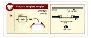 Paulmann 92390 - LED/4,5W IP44 Lampă încastrată baie VARIFIT 230V