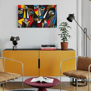 Tablou Canvas Premium LuxCanva® A1638, Dual View , Room, Abstract, Fete Colorate, Dormitor, Culori Vibrante