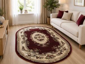 Covor Sufragerie Dormitor, Model 575 210, Rosu Oval, 60x110