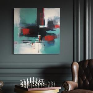 Tablou Canvas Premium LuxCanva® A1649, Painting Blue , Room, Cromatic, Abstract, Living, Culori Vibrante