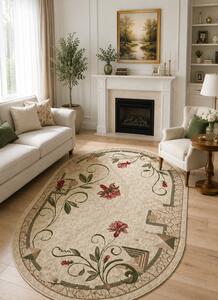 Covor Living Dormitor, Model 587 116, Crem Crem, Oval, 150x230