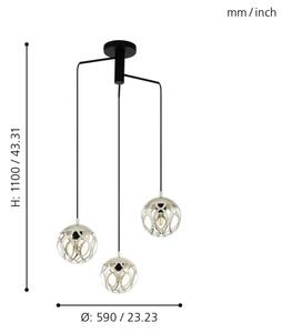 Eglo 99073 - Lustră pe cablu MIRTAZZA 3xE27/60W/230V