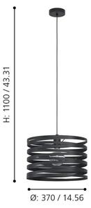Eglo 99345 - Lustră pe cablu CREMELLA 1xE27/40W/230V