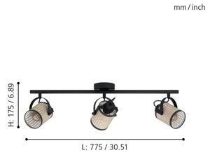 Eglo 43495 - Lampă spot RUSCOMB 3xE27/10W/230V