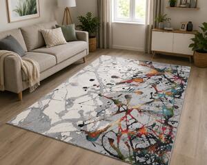 Covor Sufragerie, Model Abstract 11187 190, Gri Dreptunghi, 120x170, Gri