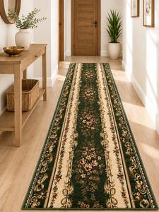Traversa Hol, Model Lotos 535 310, Festonata, Latime 60 cm, Verde 60 x 200, Dreptunghi, Verde