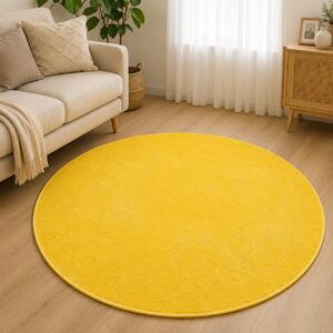 Covor Rotund, Model Kolibri 11000 150, Galben 80x80, Galben