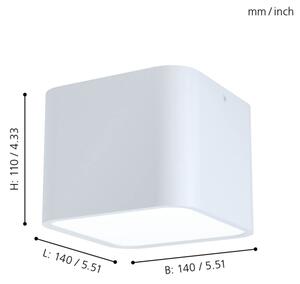 Eglo 99281 - Plafonieră GRIMASOLA 1xE27/28W/230V