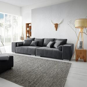 Canapea extensibilă dumonde cu ladă de depozitare si sezut confortabil din spuma high-density, Marbela Enjoy Graphite XXL 295x120 cm