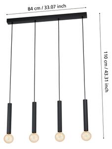 Eglo 98057 - Lustră pe cablu CORTENOVA 4xE27/60W/230V