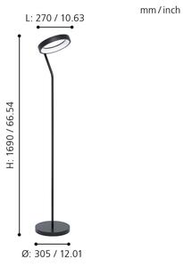 Eglo 32327 - Lampă de podea LED RGBW dimabilă MARGHERA-C LED/15,5W/230V, negru