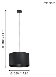 Eglo 99042 - Lustră pe cablu MASERLO 1xE27/40W/230V