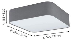 Eglo 99092 - Plafonieră PASTERI SQUARE 5xE27/25W/230V