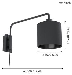 Eglo 99348 - Aplică perete STAITI 1xE27/40W/230V