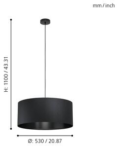 Eglo 99043 - Lustră pe cablu MASERLO 1xE27/40W/230V