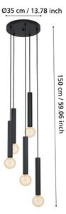 Eglo 98058 - Lustră pe cablu CORTENOVA 5xE27/60W/230V