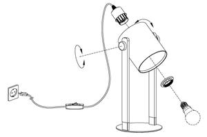 Eglo 43428 - Lampă de masă HORNWOOD 1 1xE27/28W/230V