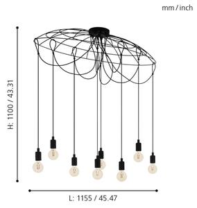 Eglo 43322 - Lustră pe cablu HOGSMILL 8xE27/40W/230V