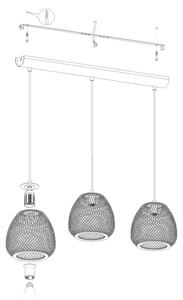 Eglo 43266 - Lustră pe cablu DEMBLEBY 1 3xE27/40W/230V