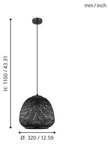 Eglo 43265 - Lustră pe cablu DEMBLEBY 1 1xE27/40W/230V