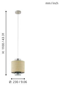Eglo 43393 - Lustră pe cablu MEDIOUNA 1xE27/40W/230V